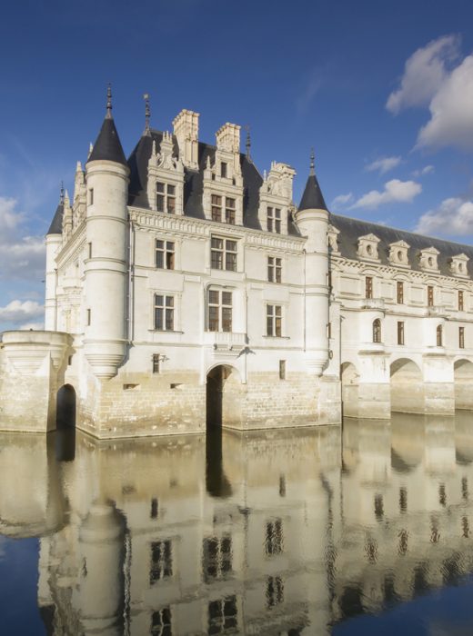 Chateau de Chenonceau Chenonceaux, Indre-et-Loire, France - July 5, 2012: The Chateau de Chenonceau near the village of Chenonceaux on a sunny day.